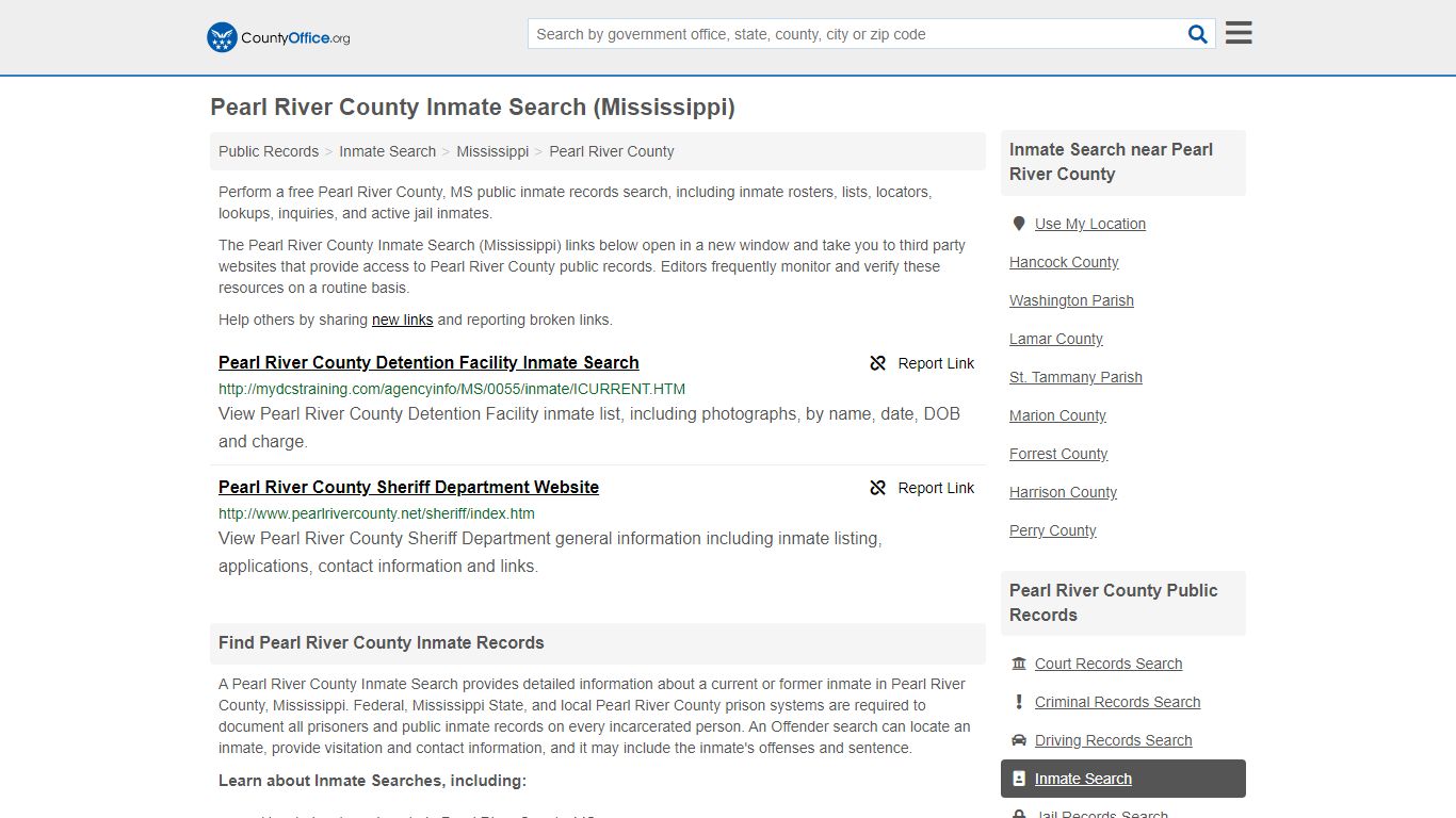 Inmate Search - Pearl River County, MS (Inmate Rosters ...